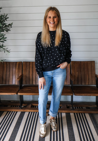 Parker Dotted Pullover • Black