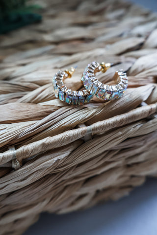 Shine & Sparkle Hoop Earrings • Gold