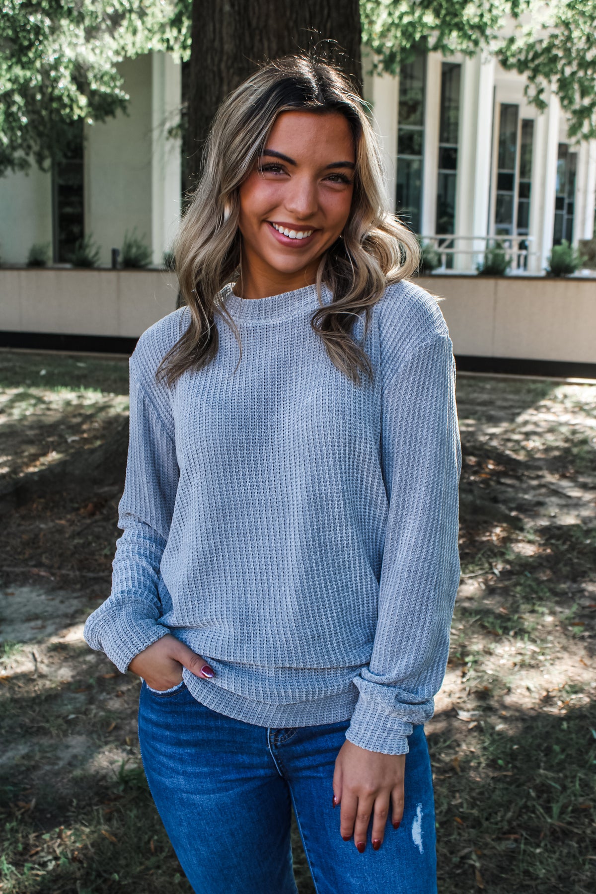 Charlotte Chenille Pullover • Silver Grey