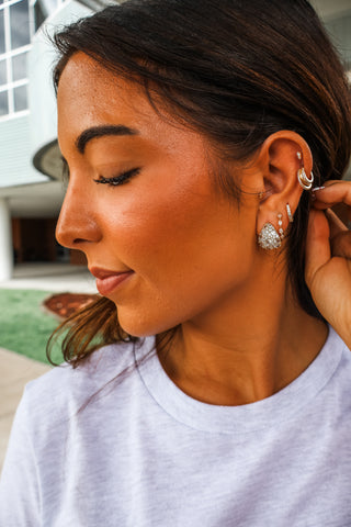 Go Glam Pavé Earrings • Gold