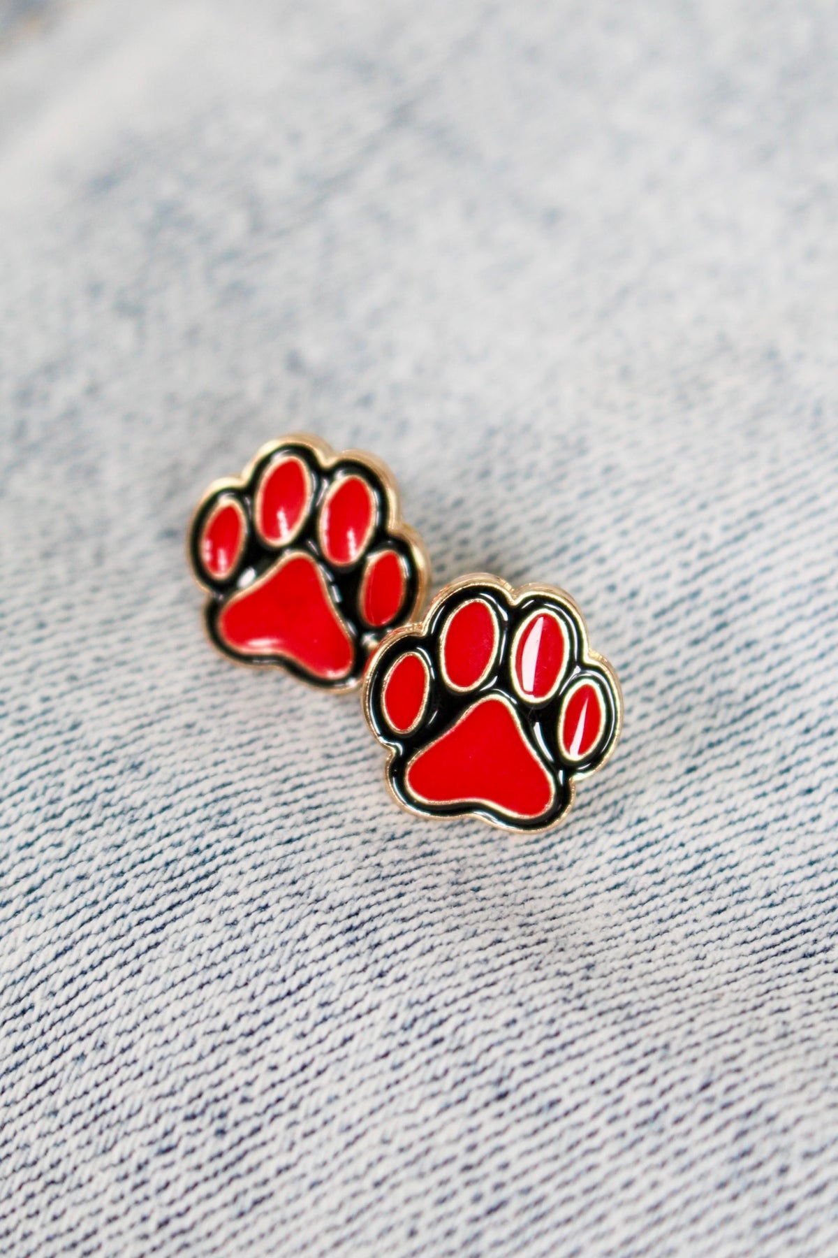 Wildcats Enamel Earrings • Red