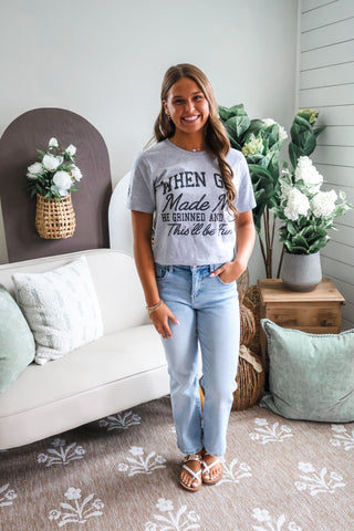 When God Made Me Graphic Tee • Heather Grey