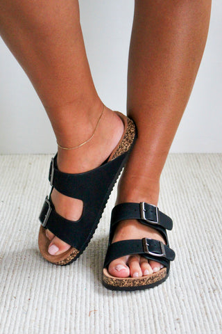 Brooke Buckle Strap Sandal • Black
