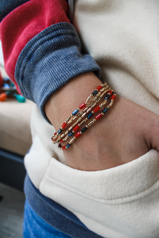 Twinkling Lights Bracelet • Red/Navy