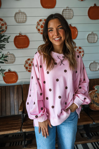 Pick A Spot Pullover • Pink/Brown
