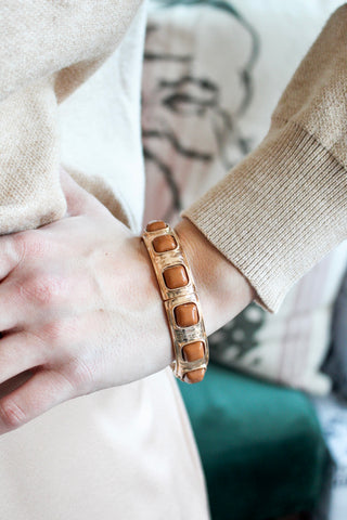Neutral Note Bangle Bracelet • Tan