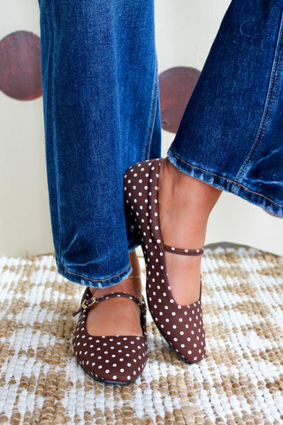 Piper Polka Dot Flat • Brown