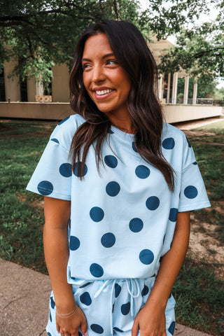Fun Fest Polka Dot Short Set • Blue