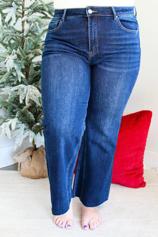 Lexie Crop Wide Leg • Dark Wash - PLUS