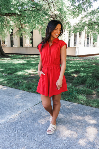 Miss Independent Pocket Dress • Red