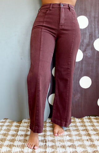 Mason Front Seam Wide Leg | Tummy Control • Choco
