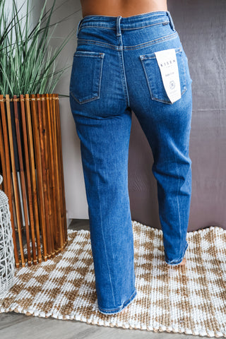 Caroline Relaxed Straight Leg | Tummy Control • Dark Wash