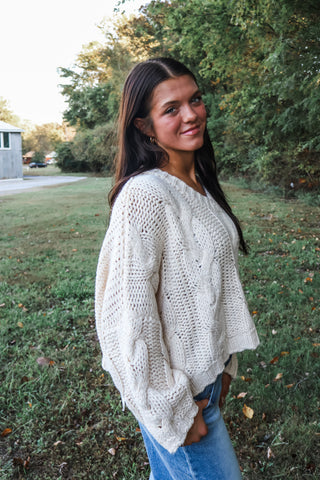 Denver Cable Sweater • Cream