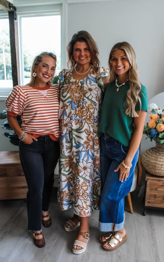 Always By My Side Striped Top • Burnt Orange - FINAL SALE