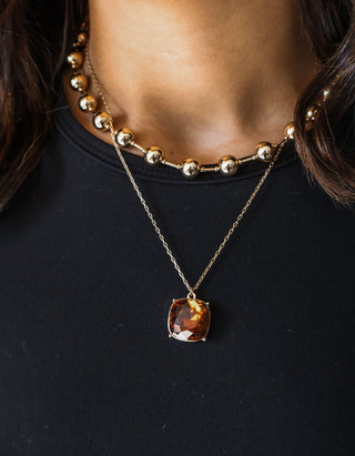 Autumn Glow Layered Necklace • Amber