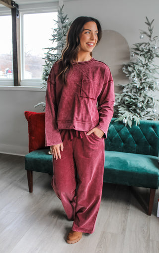 Lounge All Day Pant Set • Wine
