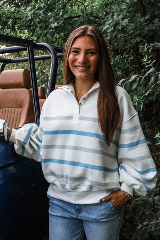 Pippa Striped Pullover • White