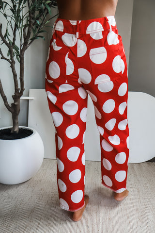 Connect the dots • red polka dot pant