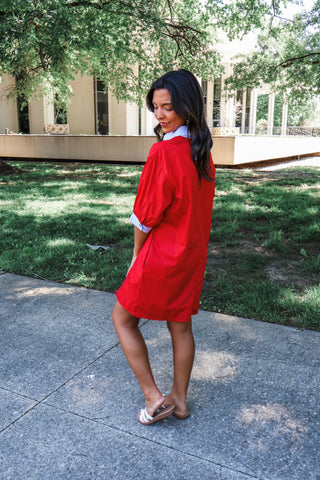 Sweet Liberty Shirtdress • Red