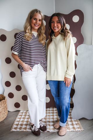 Run Around Ringer Stripe • Taupe