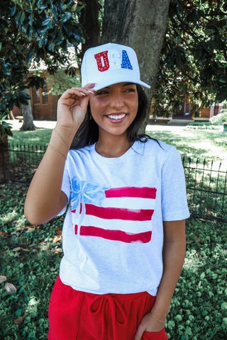 Sweet Stripes USA Trucker Hat • Blue