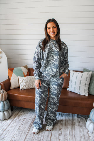 Keep Track Camo Pant Set