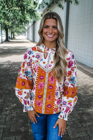 Crisp Autumn Day floral • wine multi - FINAL SALE