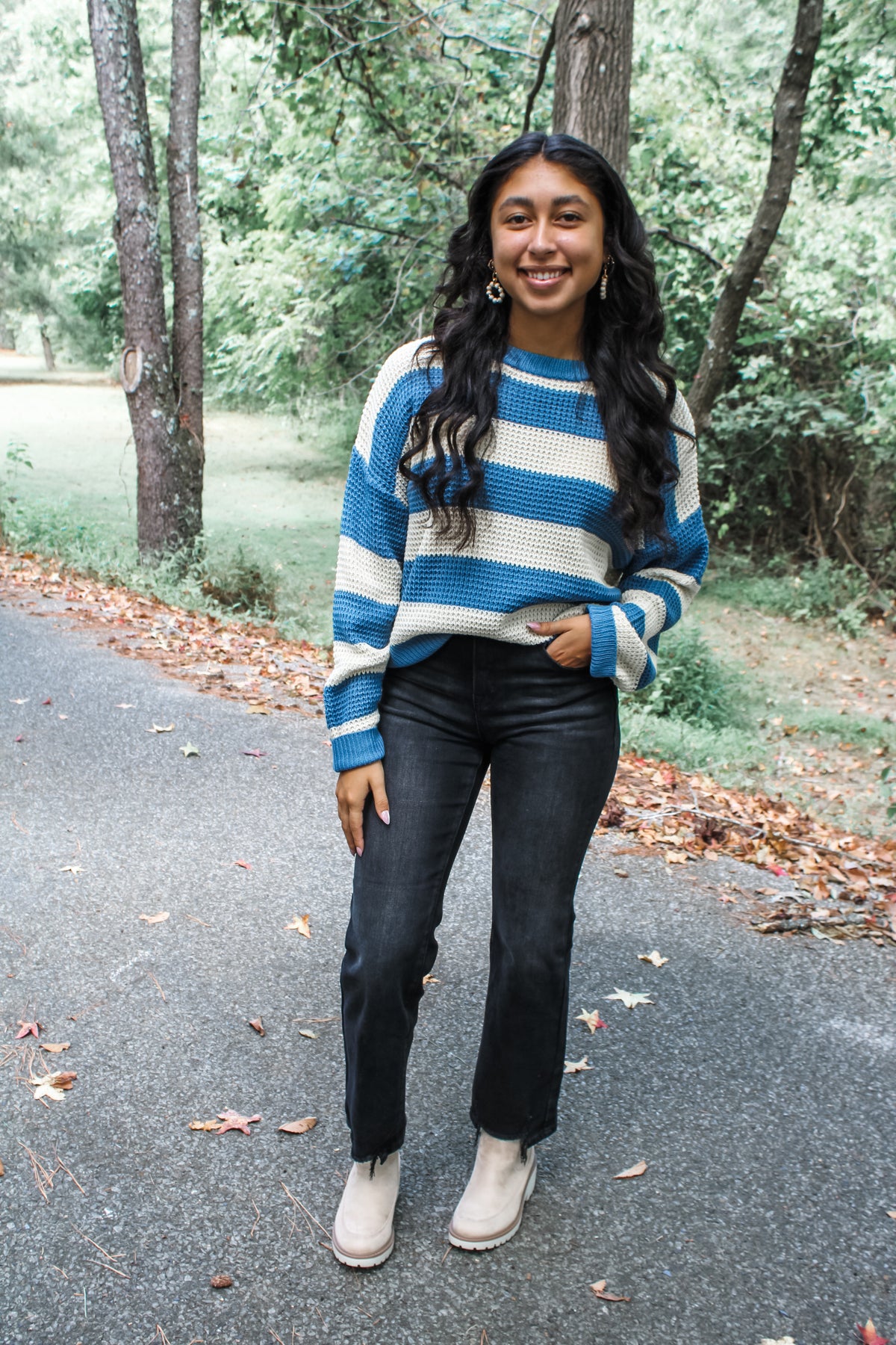 Sweater Weather Stripe • Denim Blue