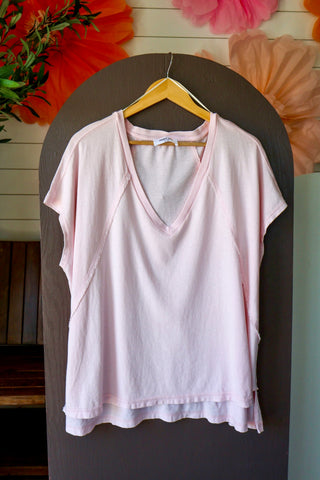 Summer Sale 59 • Pink Oversized High Low Tee - FINAL SALE