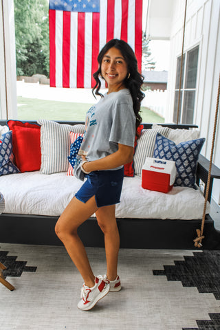 American Cowgirl Graphic Top • Denim