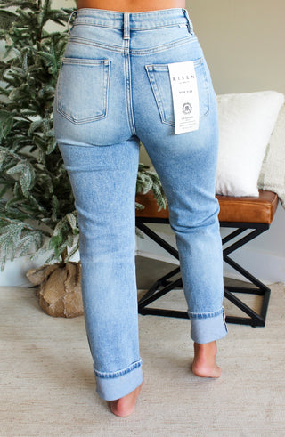 Dallas Cuffed Straight Leg | Tummy Control • Light Wash