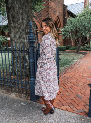Paisley Perfection Shirtdress • Brown Multi