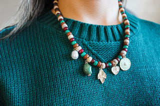 Give Thanks Beaded Charm Necklace
