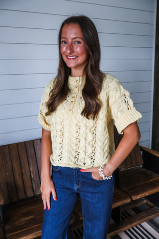Sunny Attitude Cable Knit • Yellow