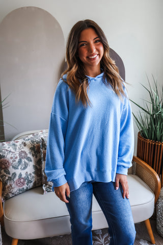 Happy Camper Pullover • Blue