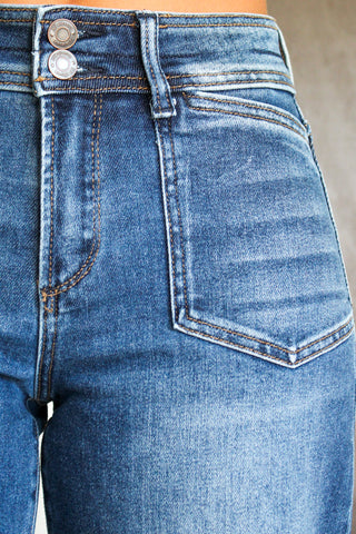 Delilah Patch Pocket Jean • Dark Wash