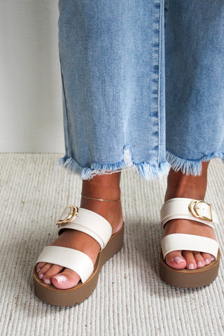 Odessa Double Strap Sandal • Cream