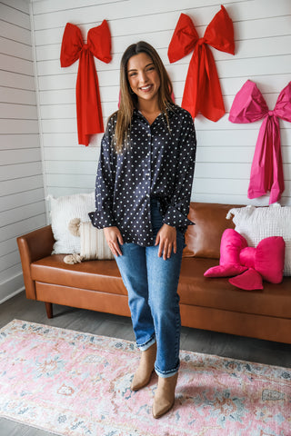 Poppy Polka Dot Blouse • Black - FINAL SALE