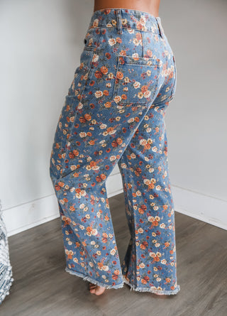 Blossom Printed Wide Leg Jean • Floral Denim