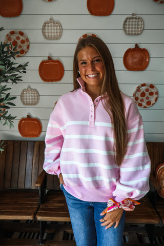 Pippa Striped Pullover • Pink