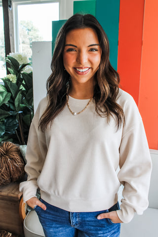 Velvet Crush Pullover • Cosmic Latte - FINAL SALE