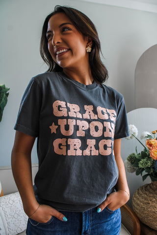 Grace Upon Grace Graphic Tee • Charcoal