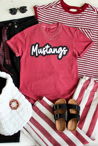 Team Mustangs Graphic Tee • Crimson