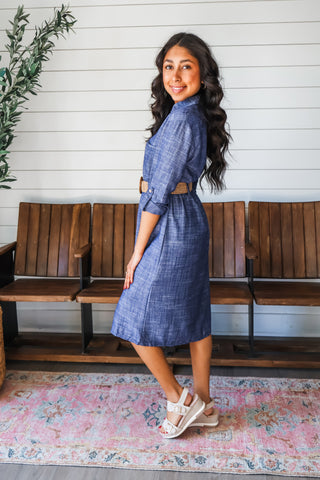 Sunday Brunch Belted Shirtdress • Denim - FINAL SALE