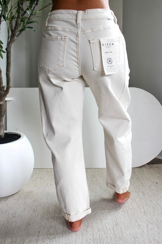 Isla High Rise Barrel Jean • Ivory