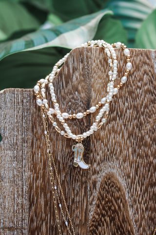 Cowgirl Charmer Pearl Bracelet • Blue