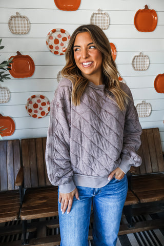 Brooklyn Quilted Pullover • Espresso