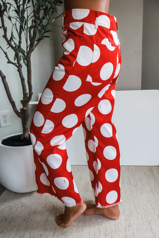 Connect the dots • red polka dot pant
