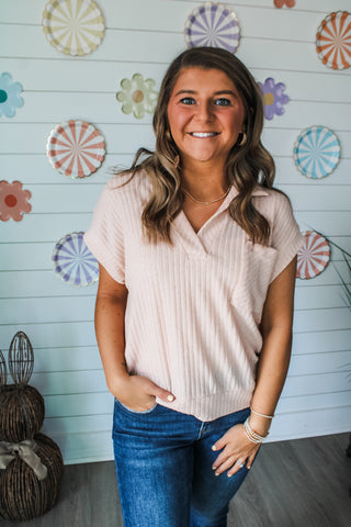 Enjoy Every Moment Pocket Top • Blush - FINAL SALE