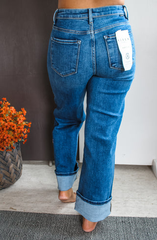 Marion Cuffed Wide Leg | Tummy Control • Dark Wash